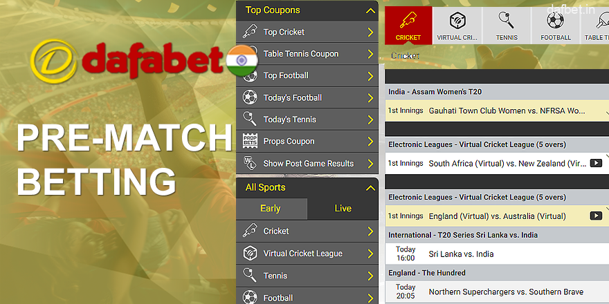 Bet on matches of all sports at Dafabet