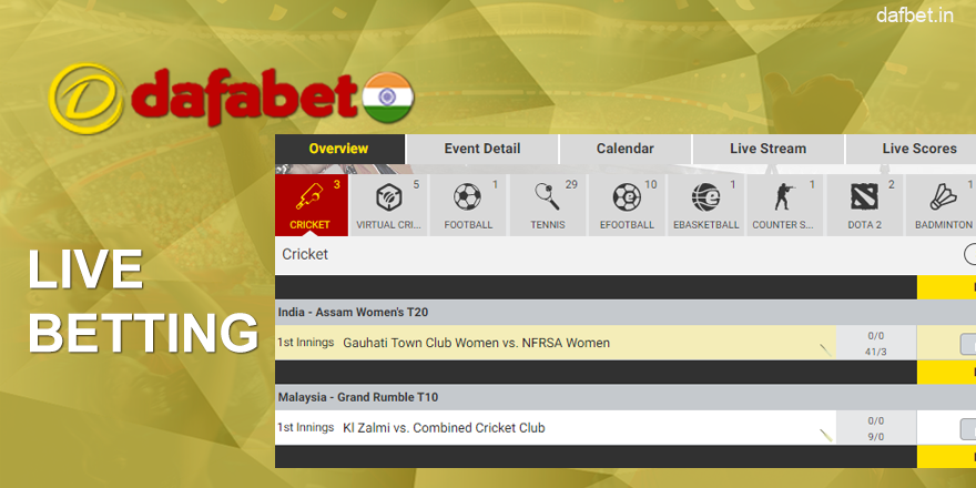 Live sports betting at Dafabet