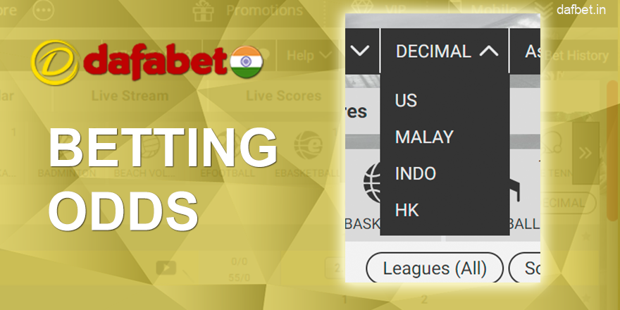 Convenient odds format at Dafabet in India