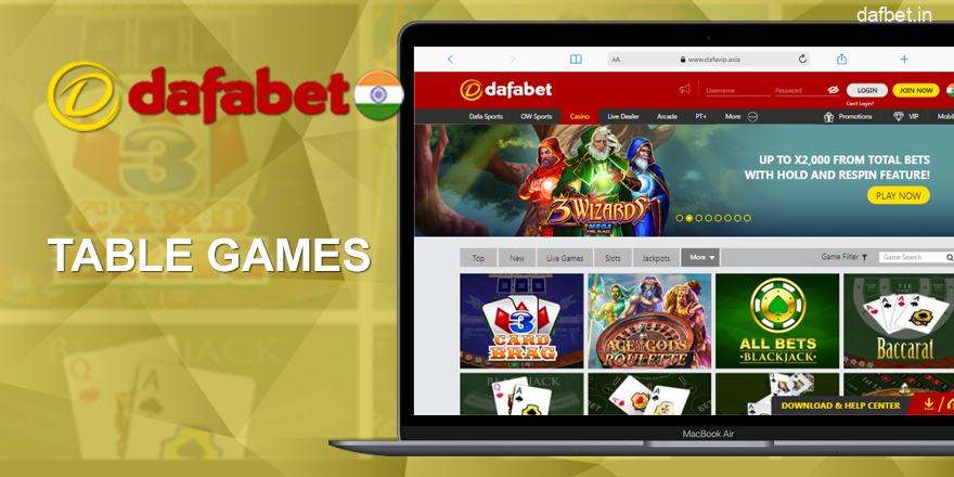 Dafabet Table Games In India Play Online