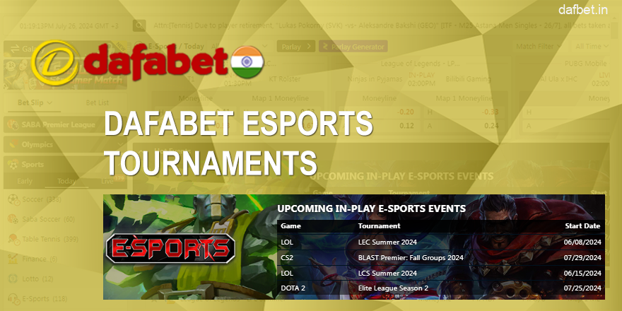 Which esports tournaments can bet on at Dafabet