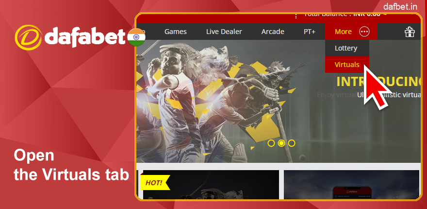 Click 'Virtual Sports' at Dafabet Menu