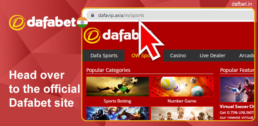 Go to the Dafabet website