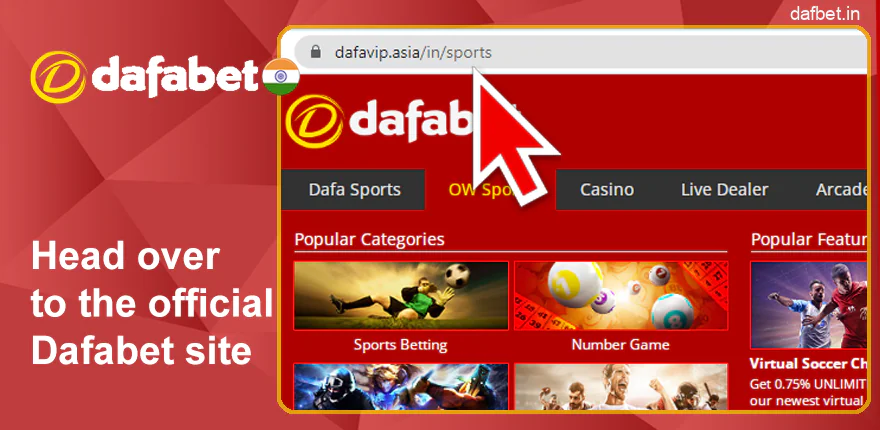 Go to the Dafabet website