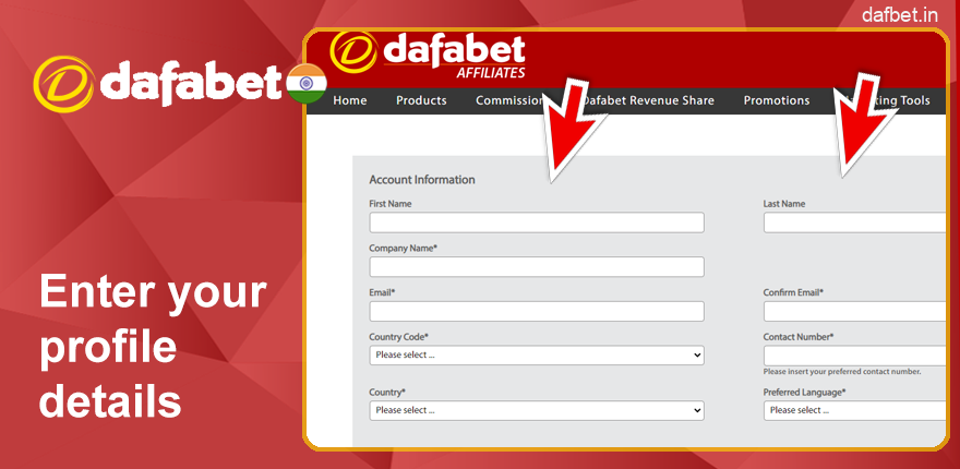 Complete The Dafabet Partner Registration Form