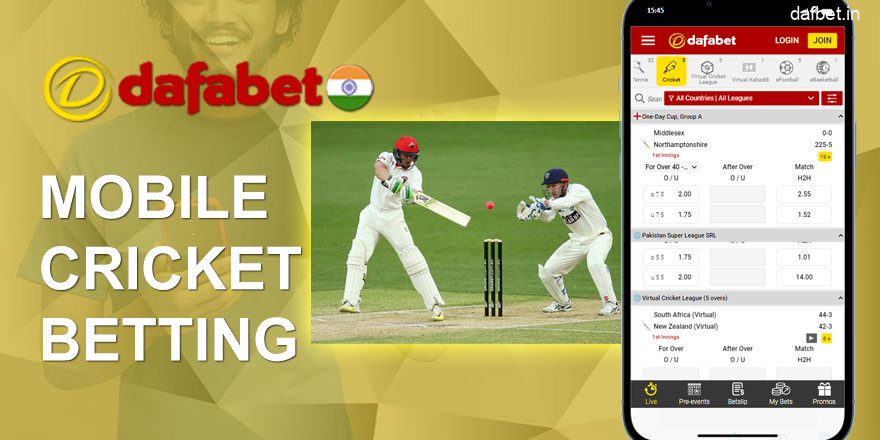 Play cricket on the Dafabet app