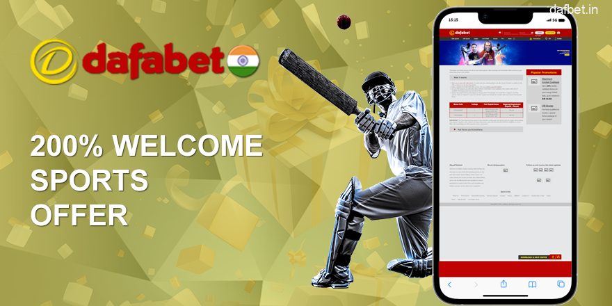 200% Welcome Sports Offer Bonus on Dafabet