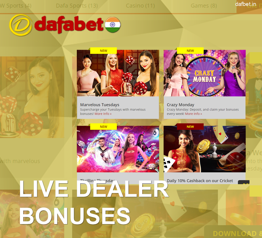 Live Dealer Bonuses Dafabet For Indian Players