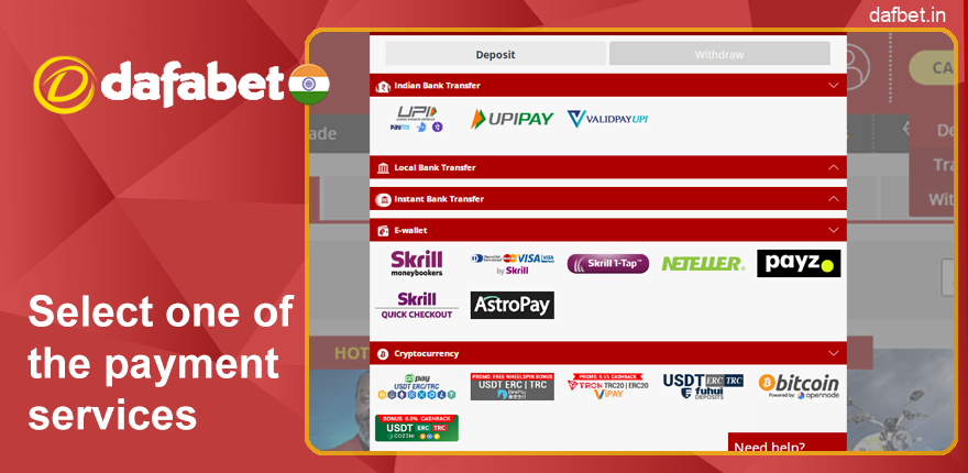 Choose A Convenient Payment Instrument On Dafabet