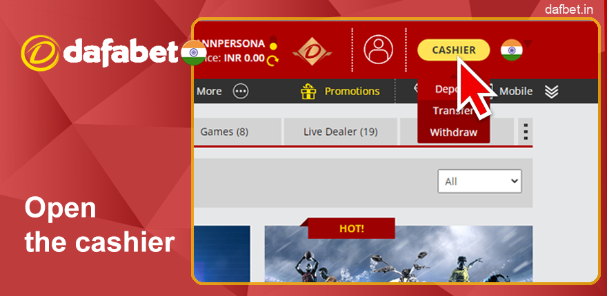 Open a cash register on Dafabet