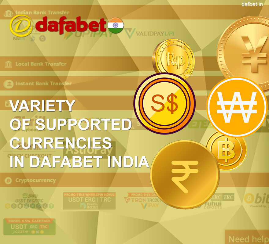 Currencies supported on Dafabet